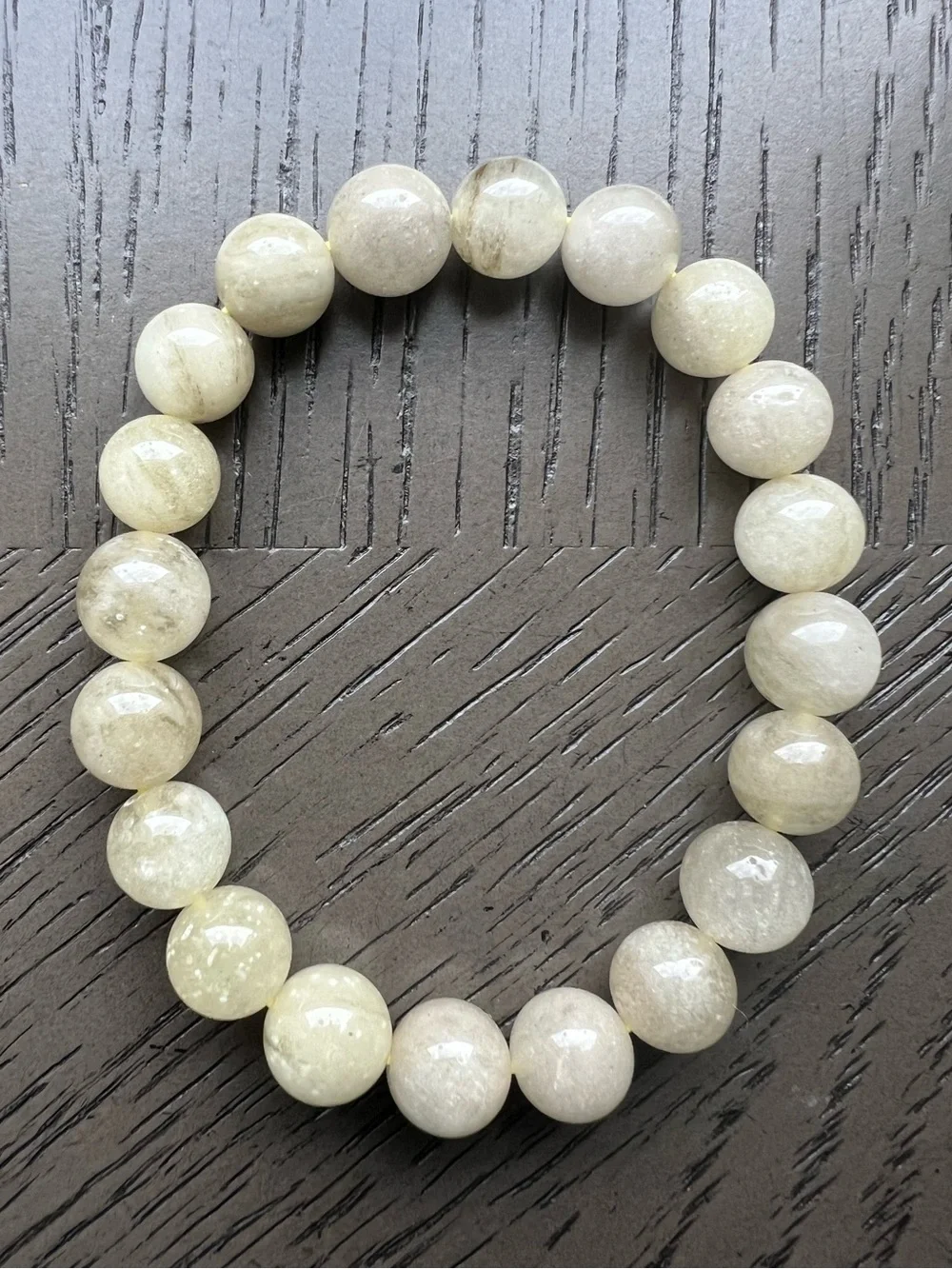 Libyan Desert Glass bracelet 9-10mm SIZE 6.5’ ( See Pictures)